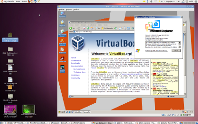 Ubuntu altında VirtualBox içerisinde çalışan Microsoft Windows XP Professional